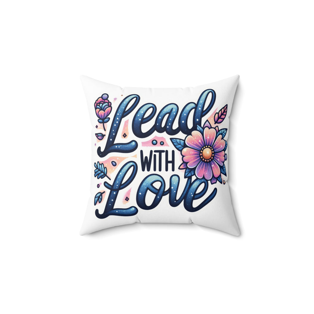 Lead With Love Decorative Throw Pillow — Inspirational Floral Accent positive