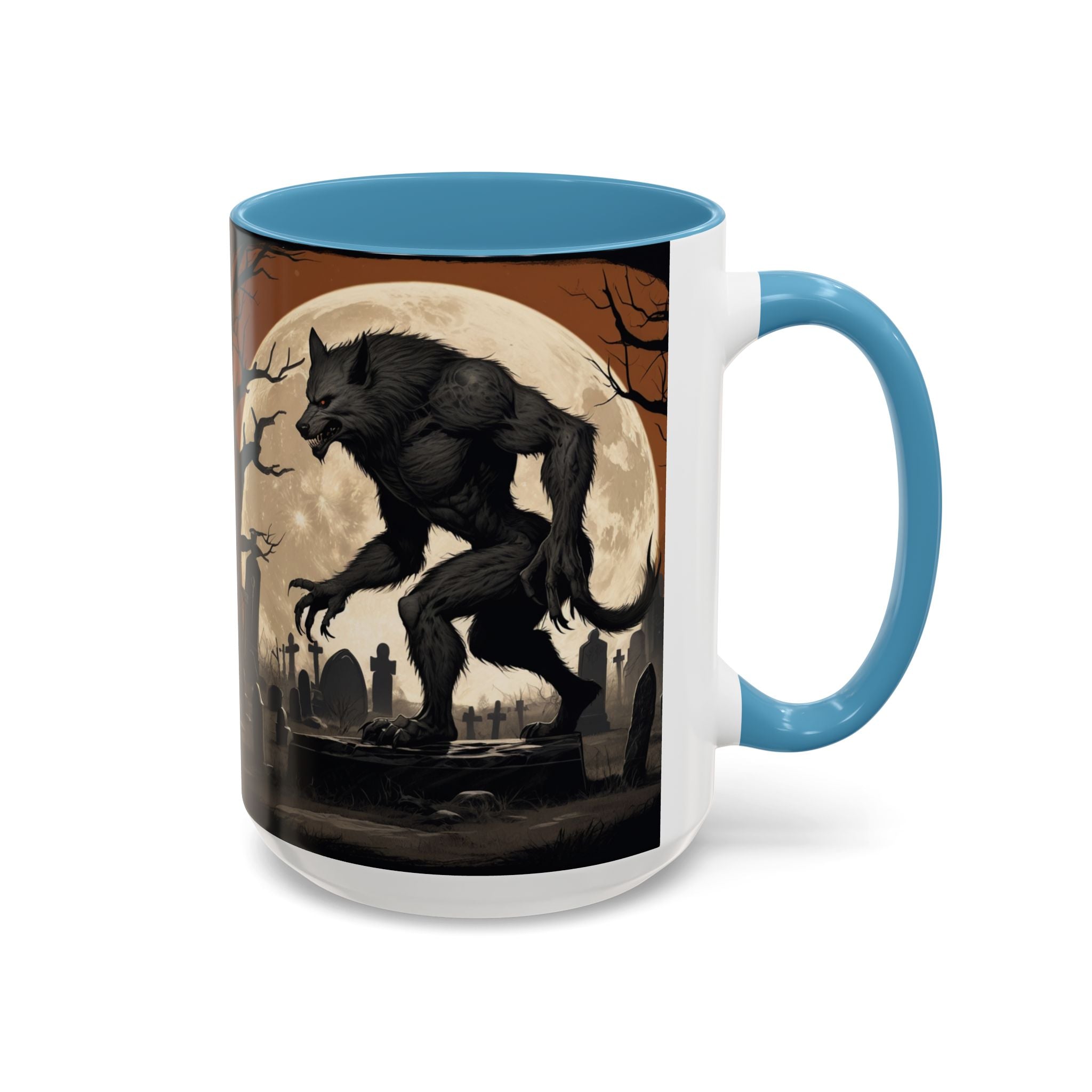 Werewolf Moon Coffee Mug — Gothic Graveyard Accent Mug fantasy horror