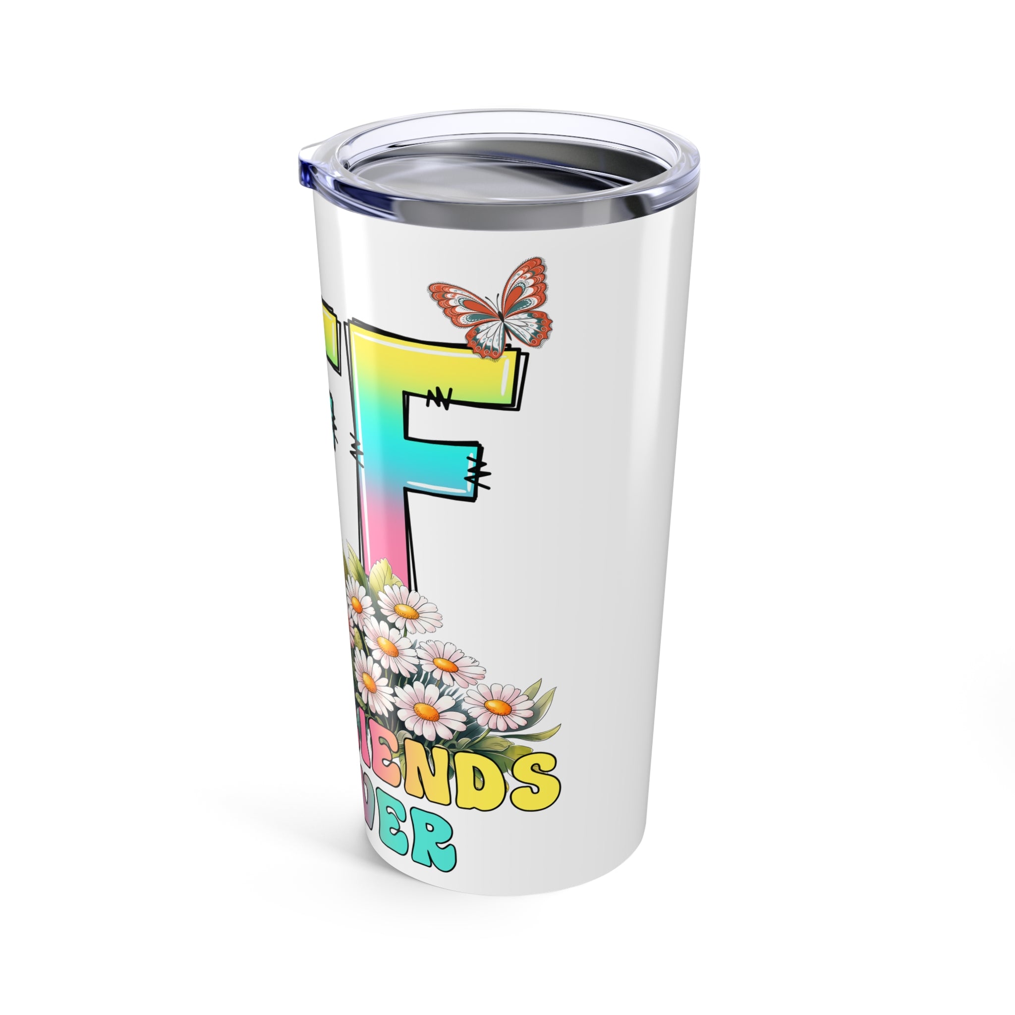 BFF Friendship Tumbler | Colorful Floral Travel Mug, Gifts for Friends, Best Friend Gift, Personalized Cup, Summer Vibes