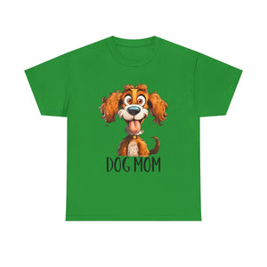 Dog Mom Unisex Heavy Cotton Tee, Pet Lover Shirt, Gift for Dog Lovers, Animal T-Shirt, Cute Dog Graphic Tee