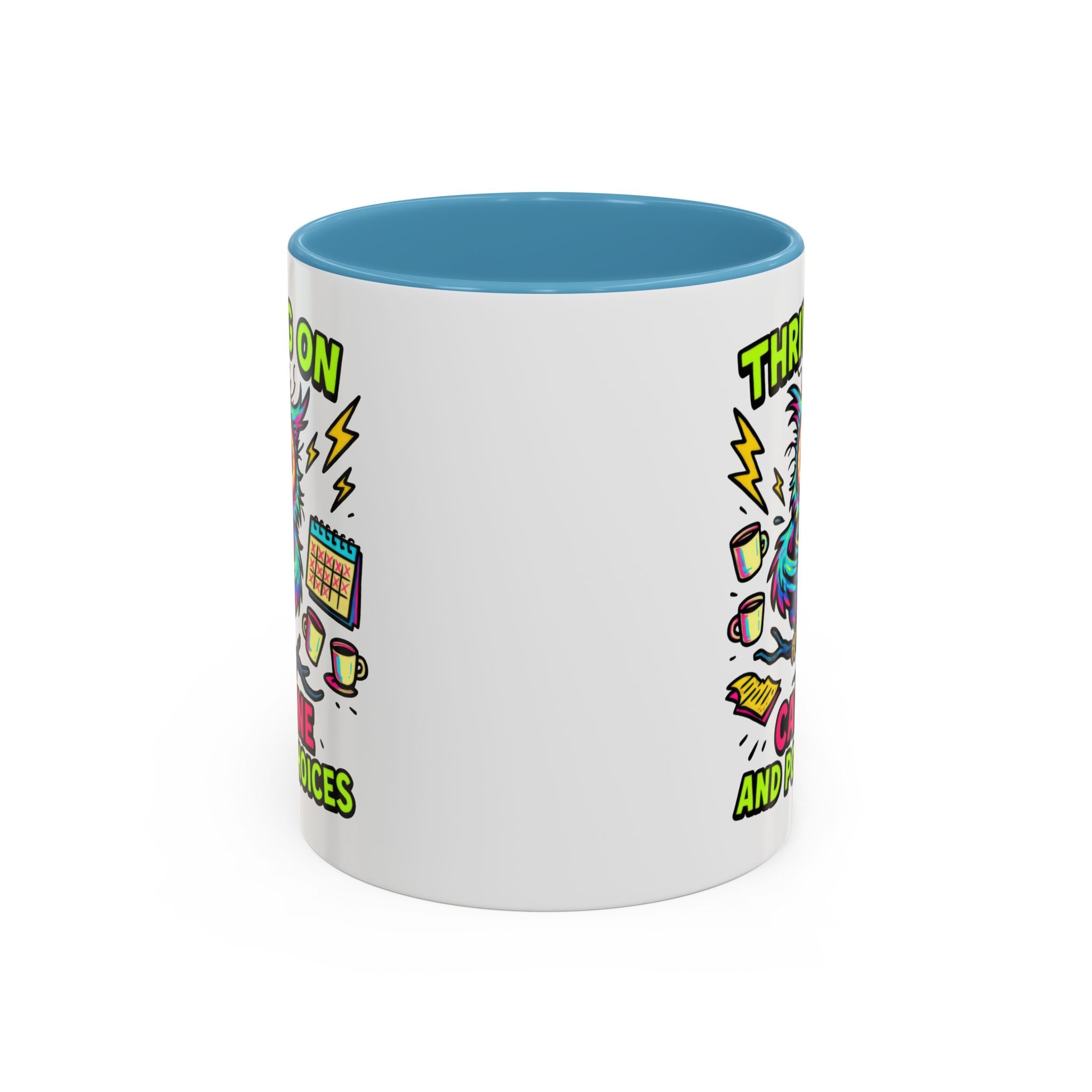 Thriving on Caffeine Mug | Funny Owl Coffee Cup | Gift for Coffee Lovers | Cute Kitchen Decor | Birthday, Holiday Gift