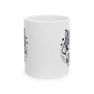 Funny cat I respect your wrong opinion Ceramic Mug, (11oz, 15oz)