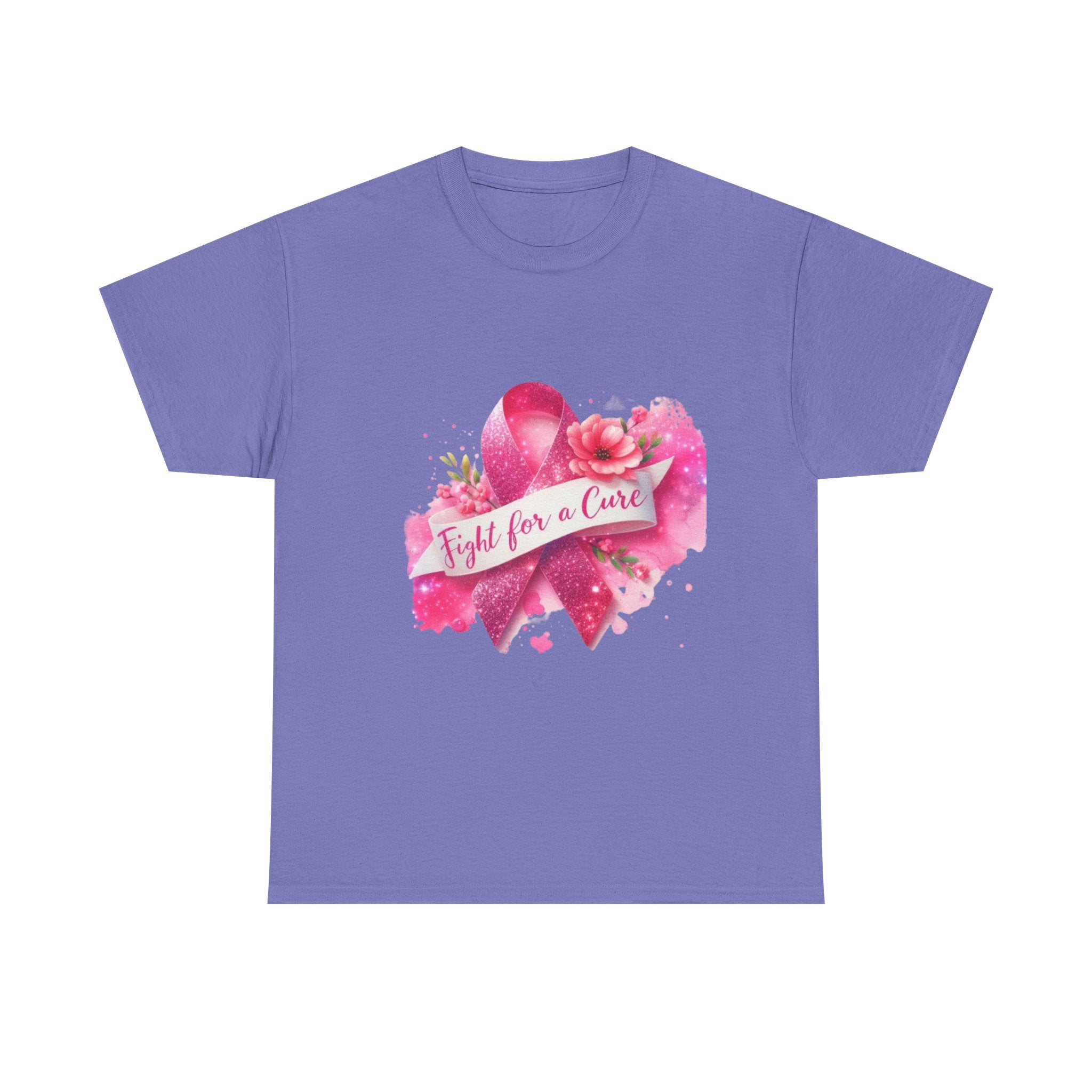 Fight for a Cure Unisex Heavy Cotton Tee | Breast Cancer Awareness Shirt, Support Tee, Gift for Her, Charity Fundraiser Tee, Pink Ribbon Tee