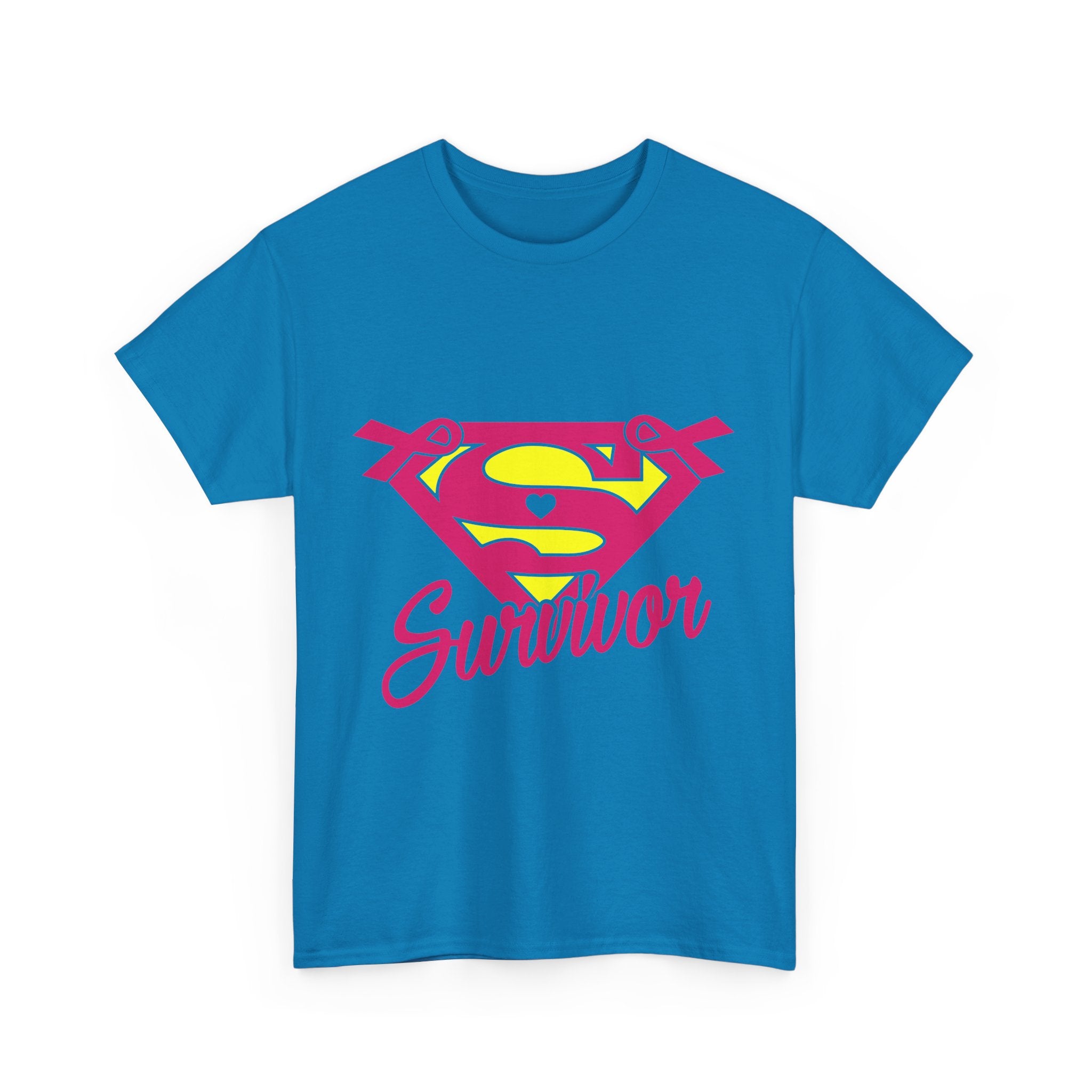 Super Survivor Unisex Heavy Cotton Tee, Support Cancer Awareness Shirt, Inspirational T-Shirt, Gift for Survivors, Motivational Apparel