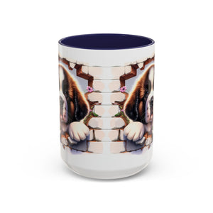 Cute Dog Breakthrough Accent Coffee Mug - Gift for Dog Lovers, Home Decor, Personalized Pet Mug, Puppy Lover's Kitchenware
