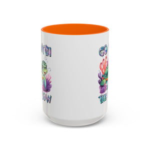 Ocean-Inspired Accent Coffee Mug - 'Go With The Flow' Design turtle