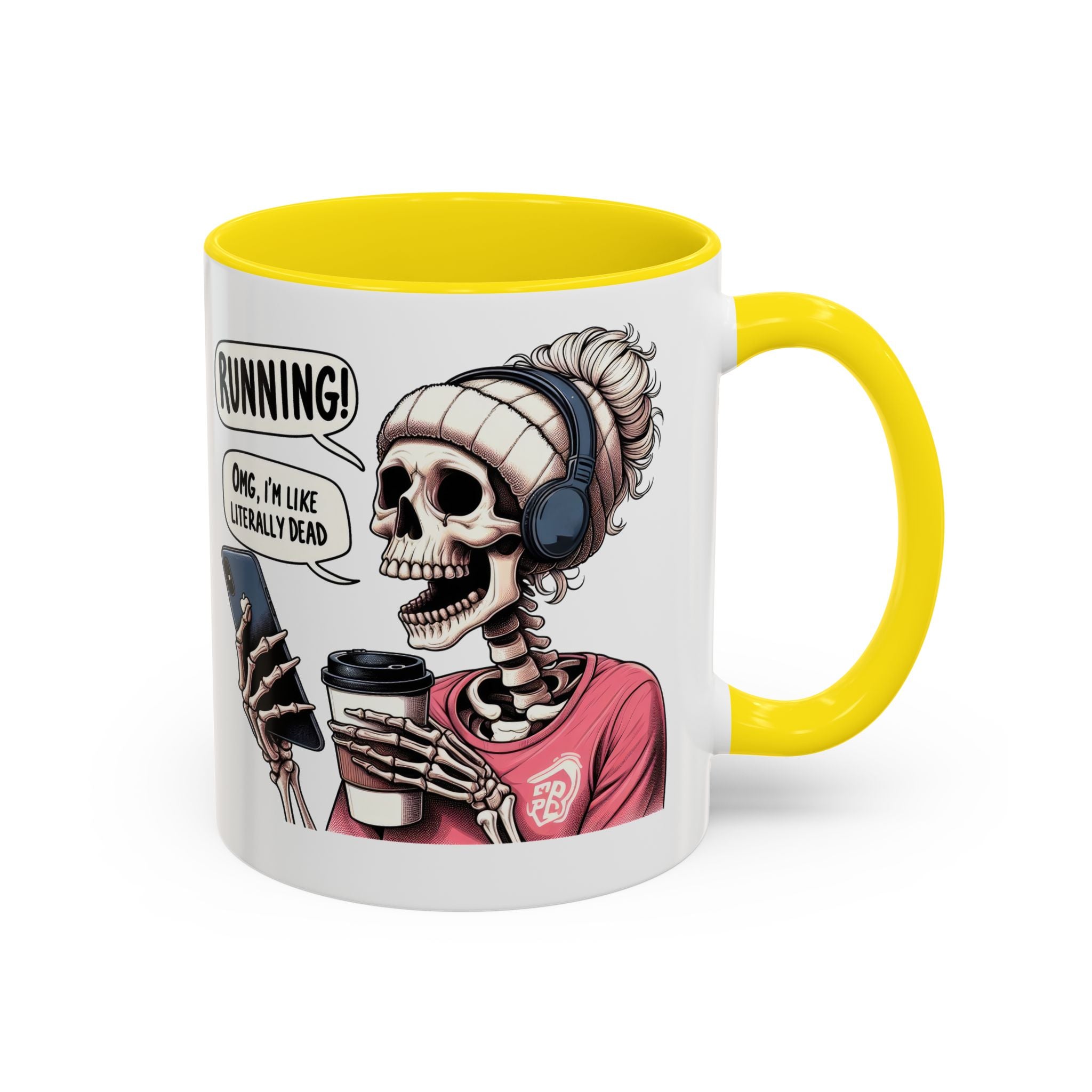 Running Skeleton Coffee Mug - Perfect for Fitness Lovers, Halloween Decor, Gift for Runners, Funny Tea Cup, Workout Enthusiast