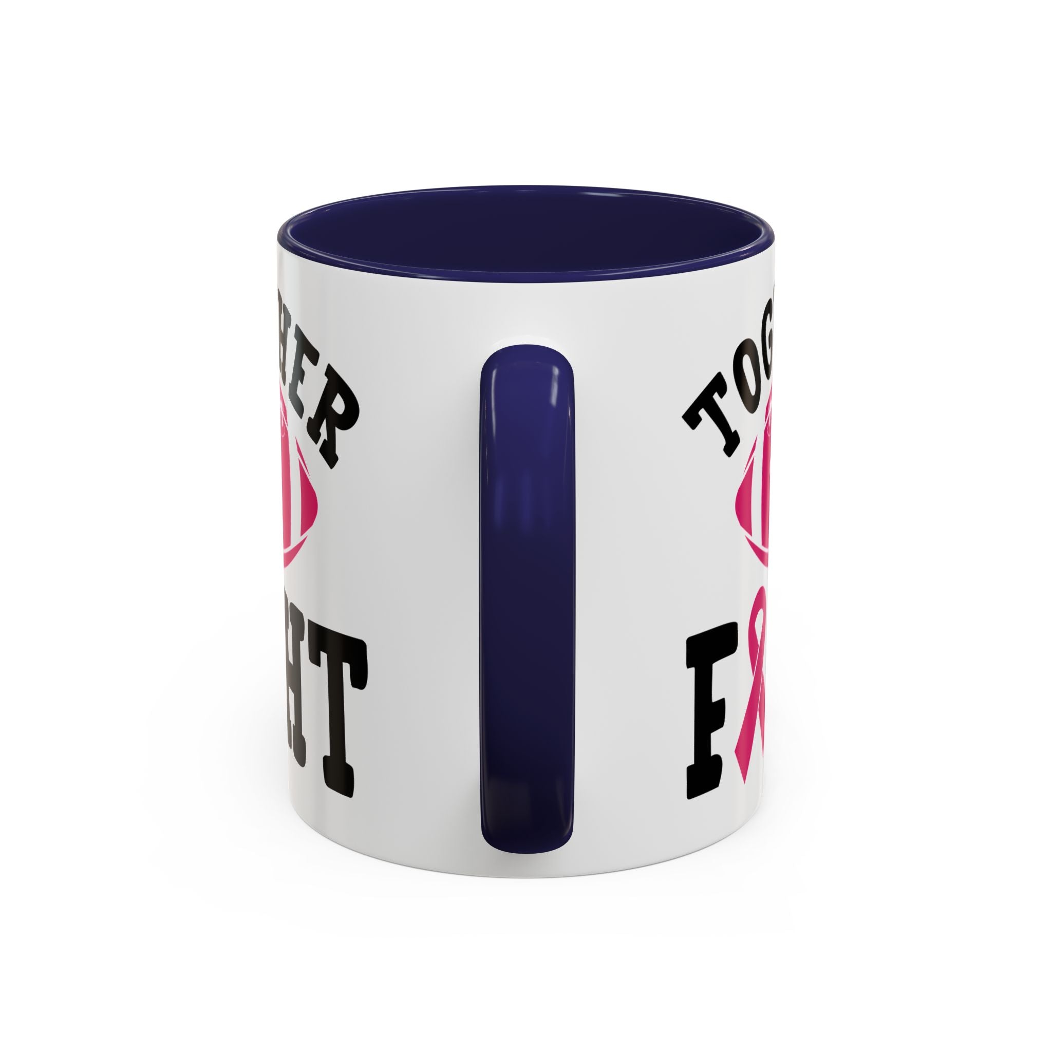 Together We Fight Pink Ribbon Coffee Mug, Support Breast Cancer Awareness, Gift for Survivors, Football Lovers, Empowerment