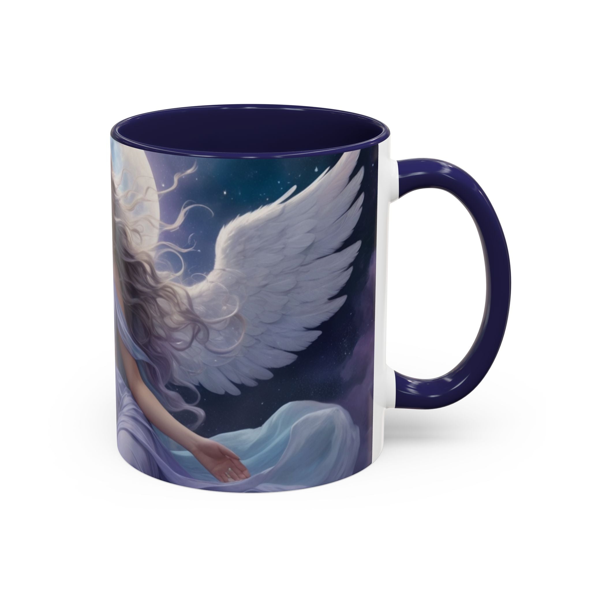 Celestial Angel Accent Coffee Mug - 11 & 15oz, Ethereal Design for Dreamy Coffee Lovers fantasy