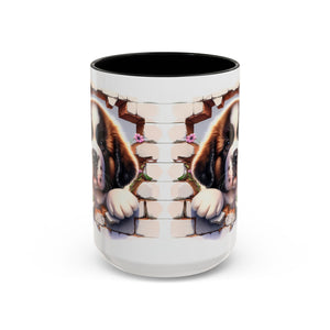 Cute Dog Breakthrough Accent Coffee Mug - Gift for Dog Lovers, Home Decor, Personalized Pet Mug, Puppy Lover's Kitchenware