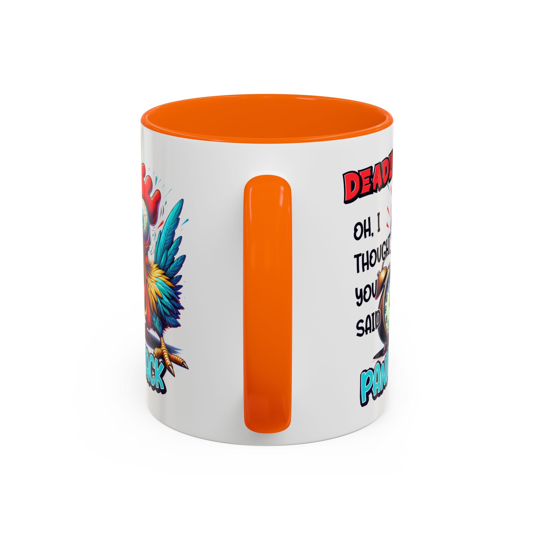 Funny Panic Attack Coffee Mug, Quirky Rooster Mug for Stress Relief, Gift for Teachers, Office Humor, Coworker Gift, Fun Coffee Cup