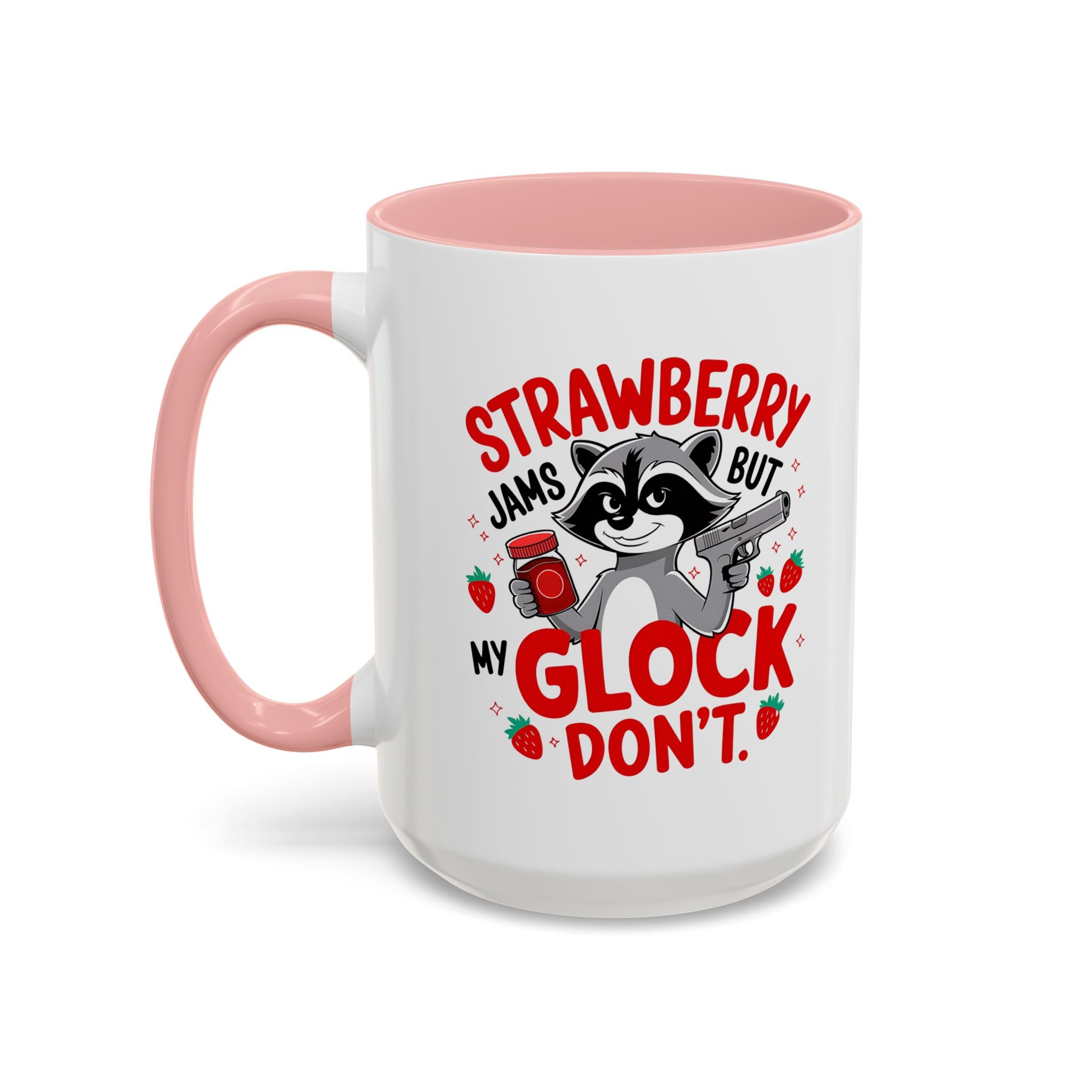 funny raccoon with gun attitude glock