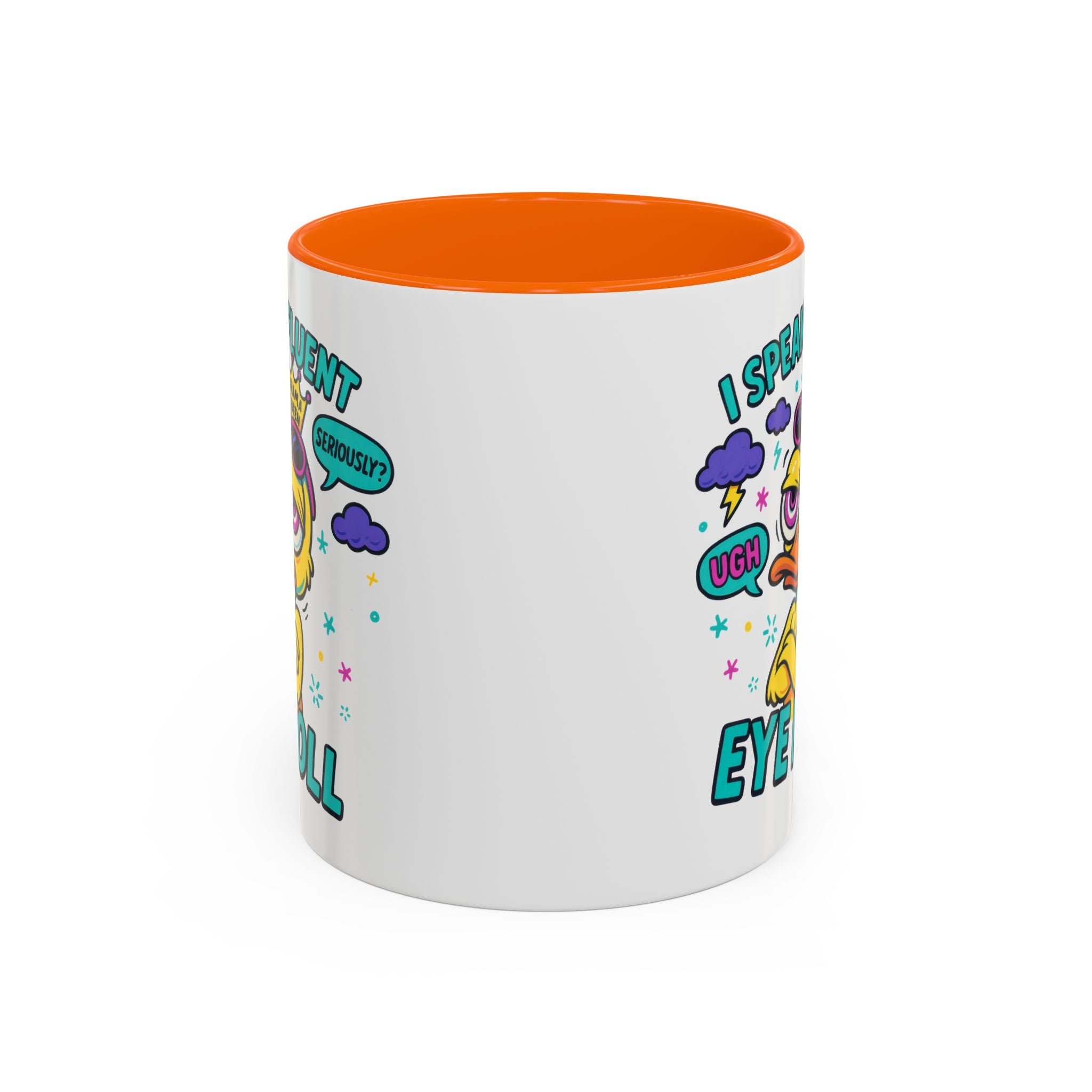 attitude Sassy Eye Roll Coffee Mug,  for Coffee Lovers, Gift for Friends, Quirky Tea Mug, Humor  Cute Kitchen Decor