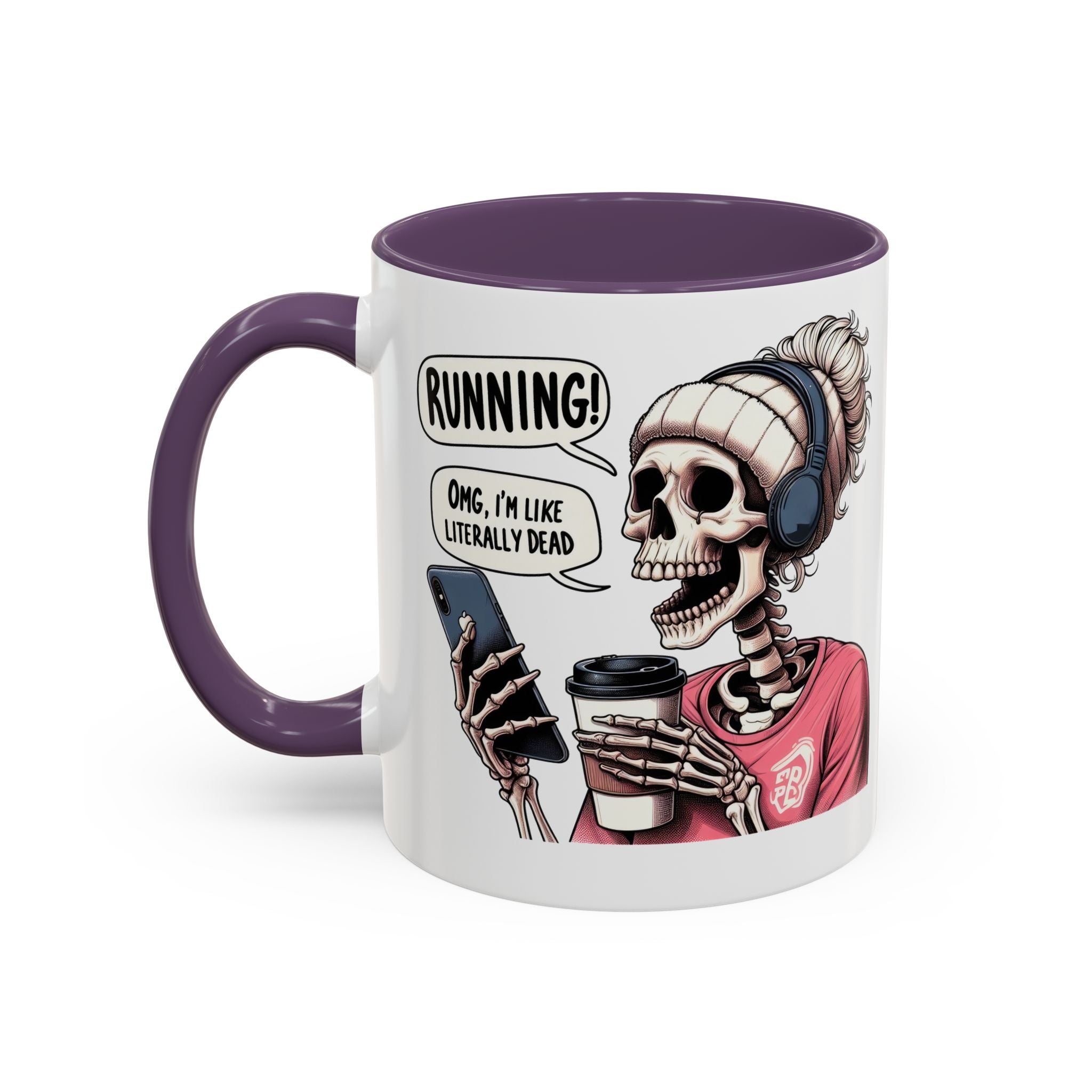 Running Skeleton Coffee Mug - Perfect for Fitness Lovers, Halloween Decor, Gift for Runners, Funny Tea Cup, Workout Enthusiast