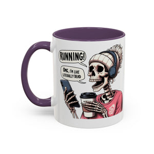 Running Skeleton Coffee Mug - Perfect for Fitness Lovers, Halloween Decor, Gift for Runners, Funny Tea Cup, Workout Enthusiast