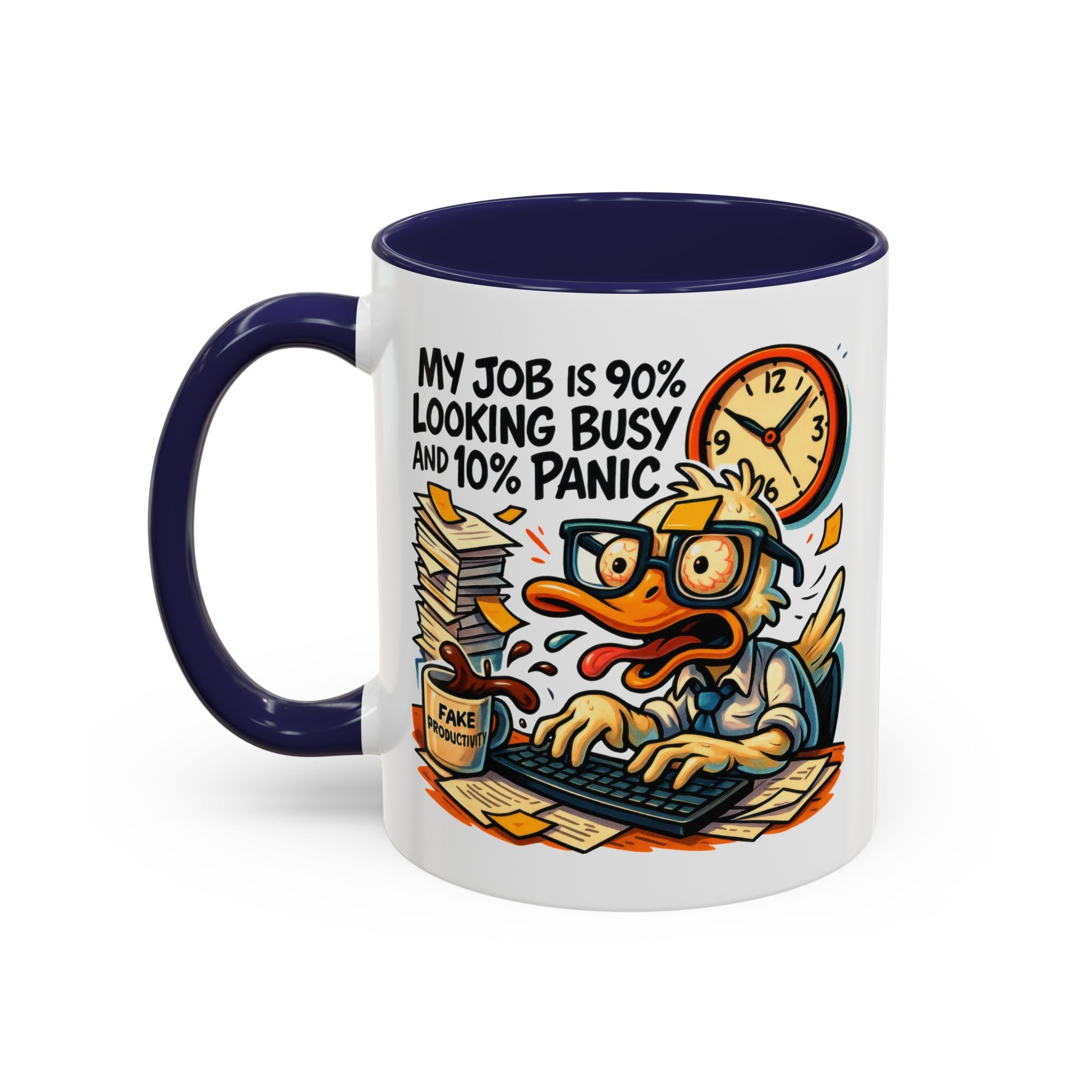 Funny Office Duck Coffee Mug | Perfect Gift for Office Workers, Desk Jokes, Humor, Funny Barista Mug, Creative Gift Idea