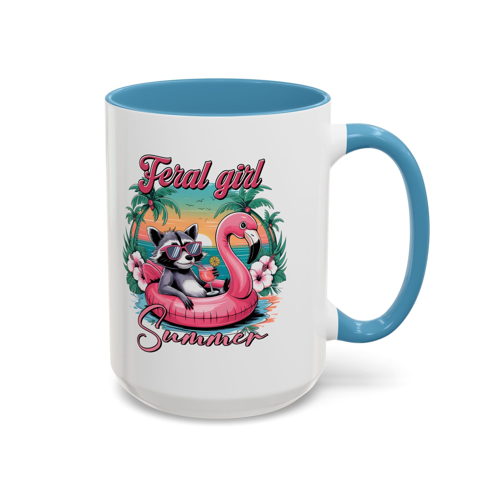 Feral Girl Summer Coffee Mug - Accent Design for Animal Lovers