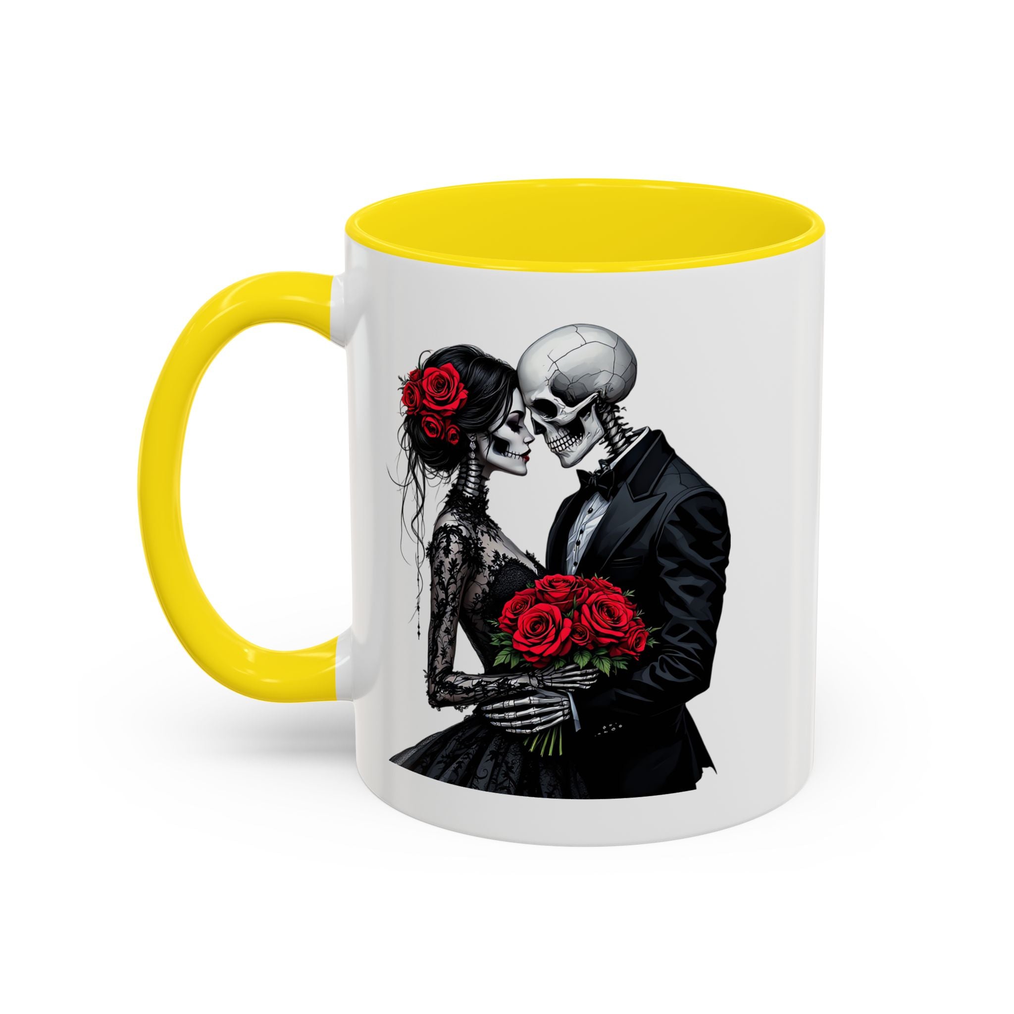 Romantic Skeleton Coffee Mug, Skull Love Mug, Gothic Gift, Halloween Decor, Couple Mug, Unique Coffee Cup