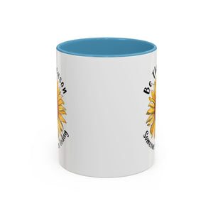 Sunflower Smile Accent Coffee Mug - Cheerful Gift for Friends, Inspirational Mug, 11oz/15oz, Daily Motivation, Brighten Someone's Day