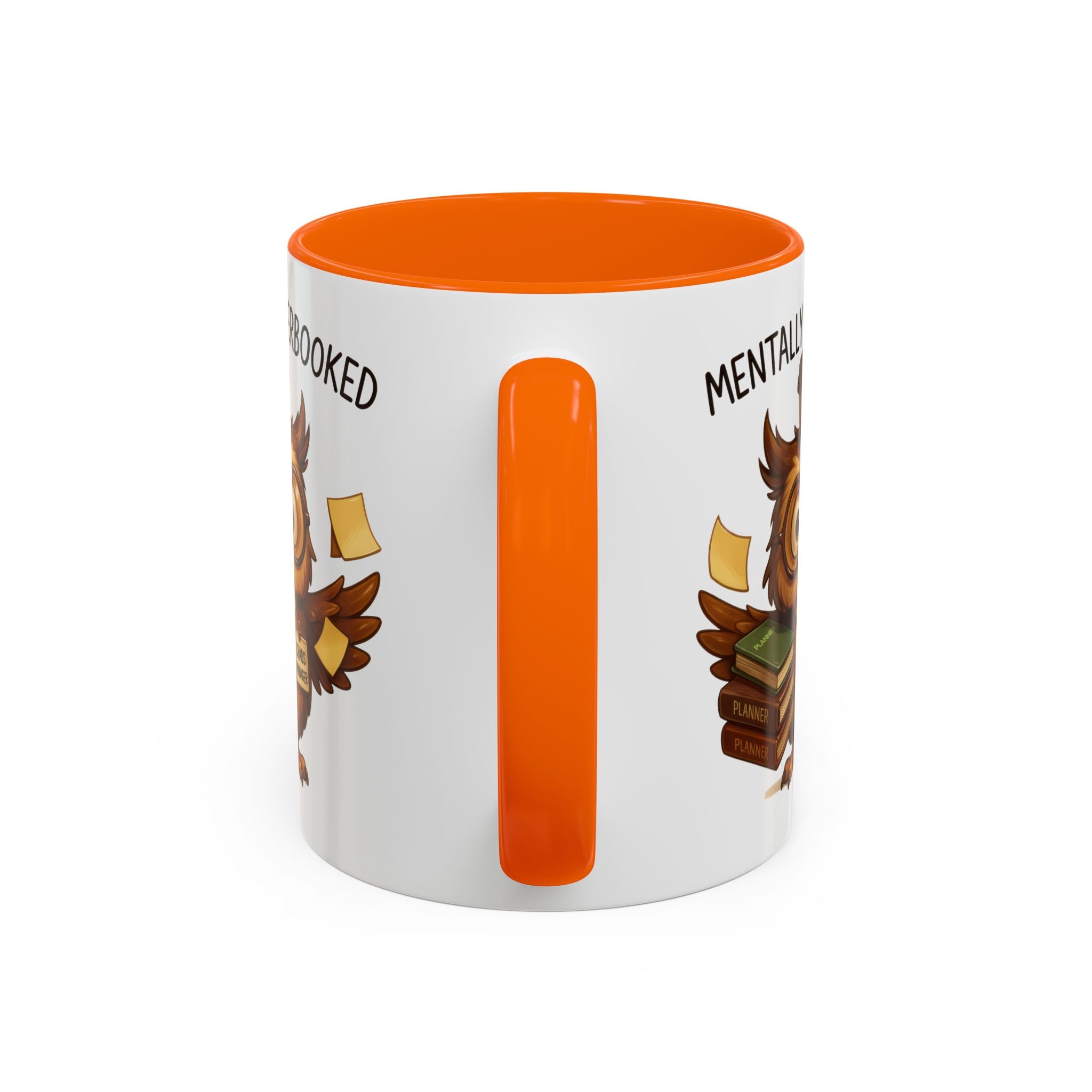 Cute Owl Coffee Mug | Mentally Overbooked Mug | Gifts for Book Lovers, Teacher Gifts, Office Decor, Funny Coffee Cup