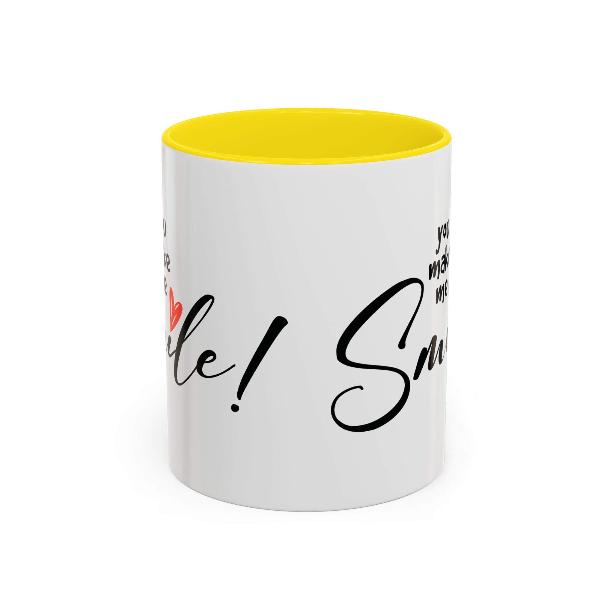 Inspirational Accent Coffee Mug - "You Make Me Smile!" - Perfect Gift for Friends & Family