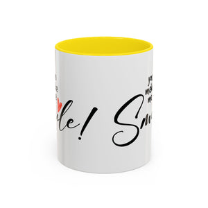 Inspirational Accent Coffee Mug - "You Make Me Smile!" - Perfect Gift for Friends & Family