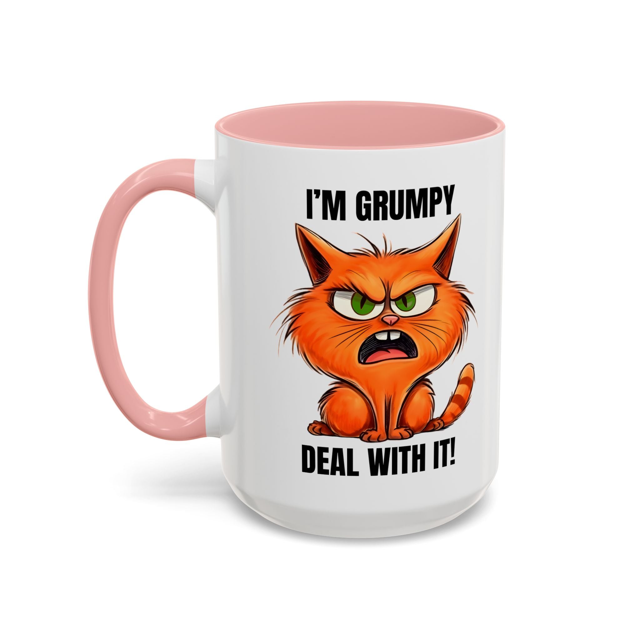 I'm Grumpy Cat Accent Coffee Mug – Funny Cat Gift, 'Deal With It' 11/15oz