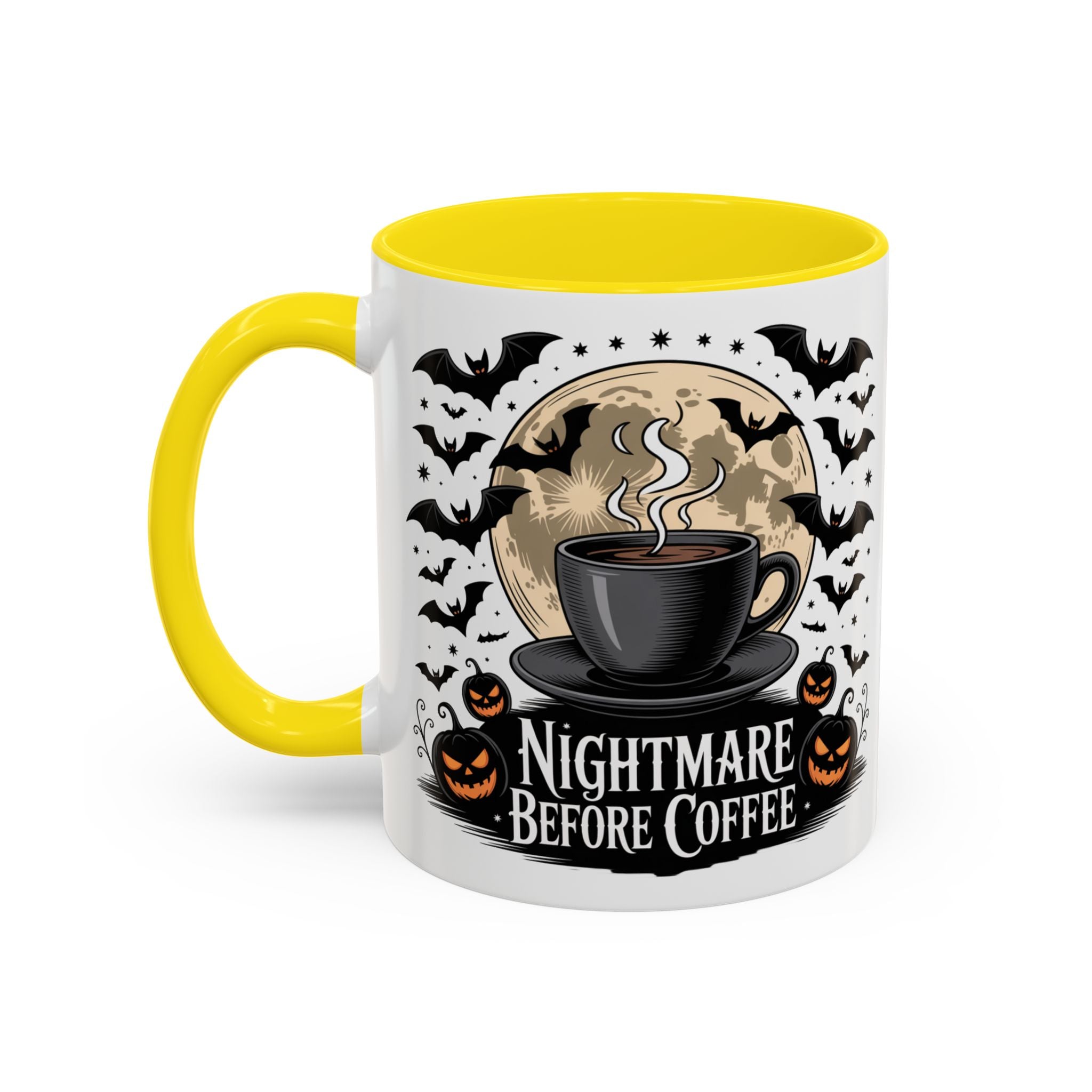Halloween-Themed Coffee Mug: Nightmare Before Coffee funny art
