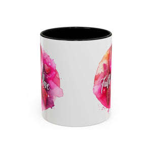 Inspirational Accent Coffee Mug with Pink Ribbon Design, Faith Hope Love Gift, Cancer Awareness Mug, Supportive Drinkware, Meaningful [...]