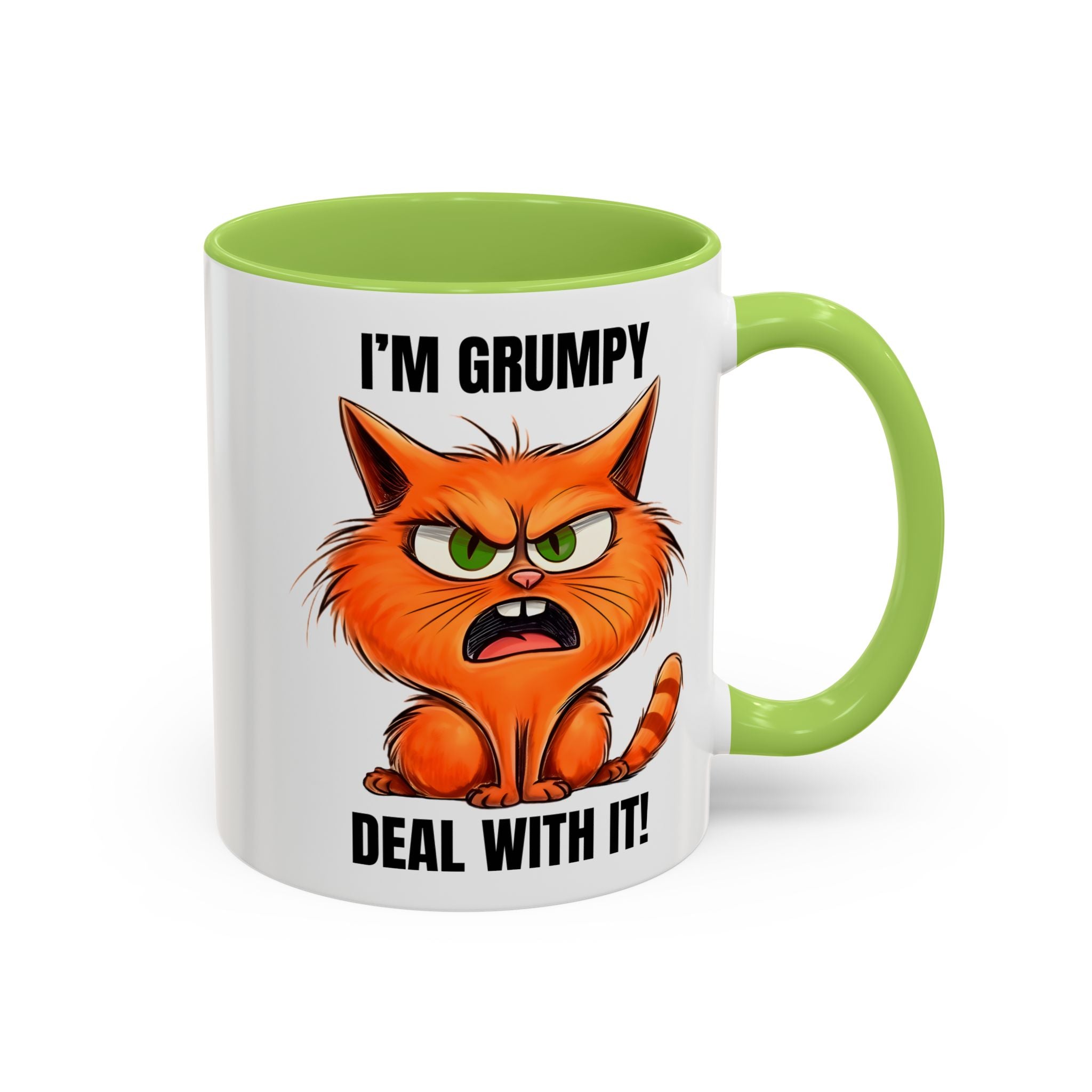 I'm Grumpy Cat Accent Coffee Mug – Funny Cat Gift, 'Deal With It' 11/15oz
