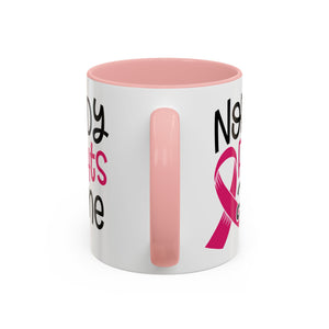 Inspirational Coffee Mug for Support - 'Nobody Fights Alone' | Breast Cancer Awareness Gift, Motivational Mug, Friendship Gift, Self-Care