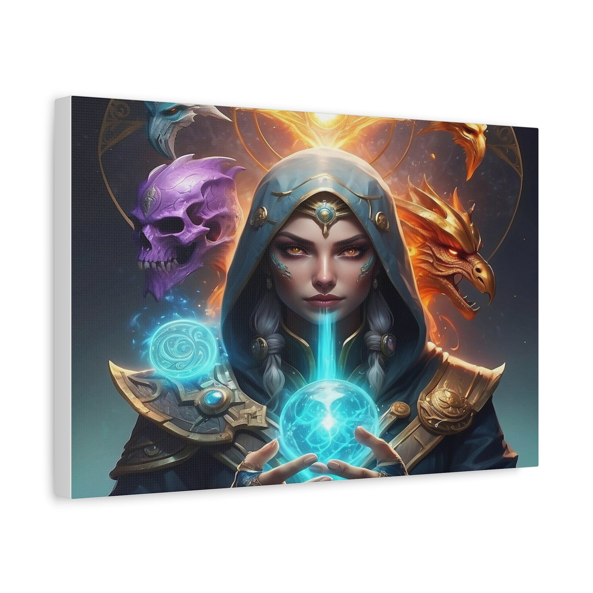Mystical Sorceress Canvas Artwork - Fantasy Wall Decor