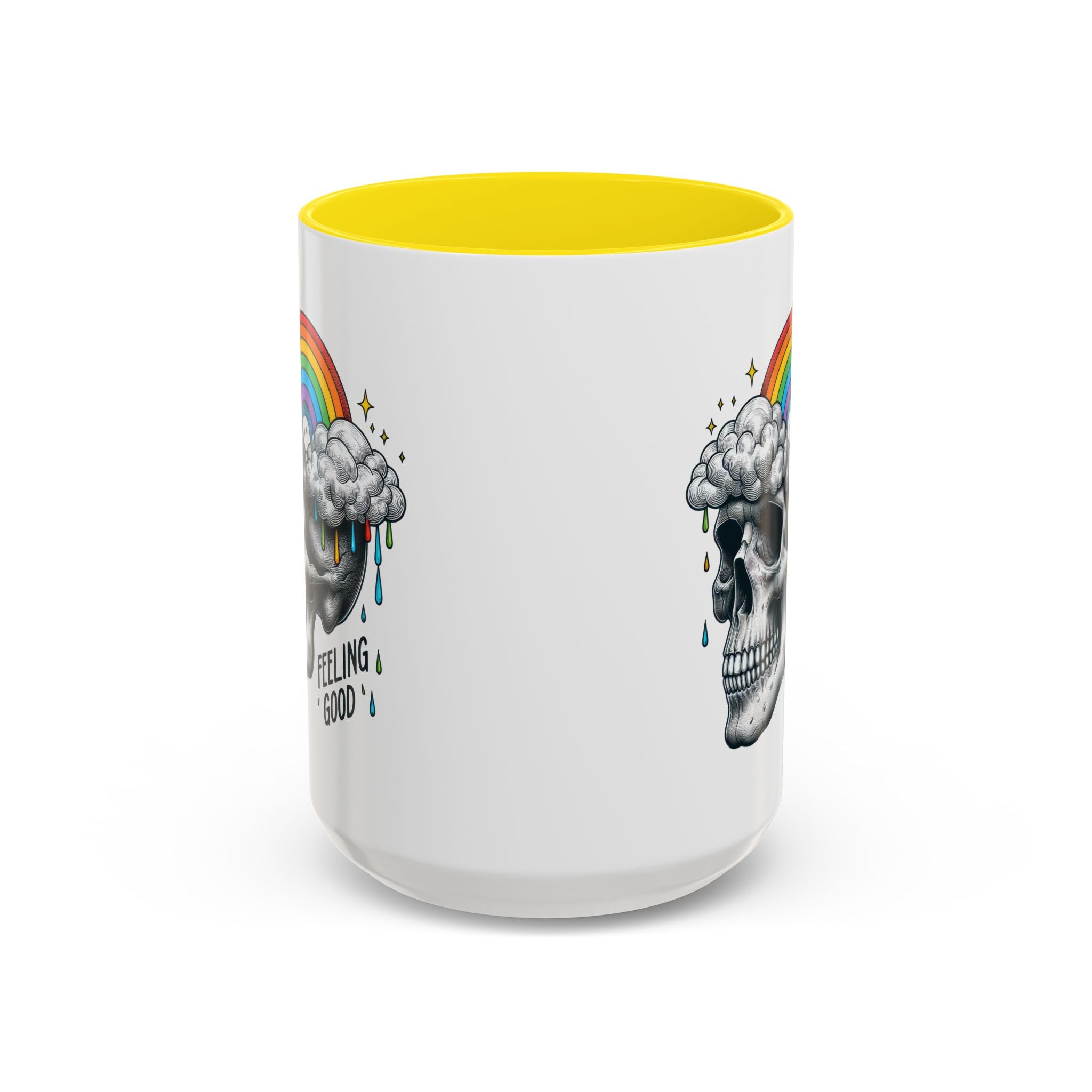 Skull Rainbow Coffee Mug, Unique Gift for Coffee Lovers, Halloween Decor, Daily Motivation Mug, Fun Skull Design