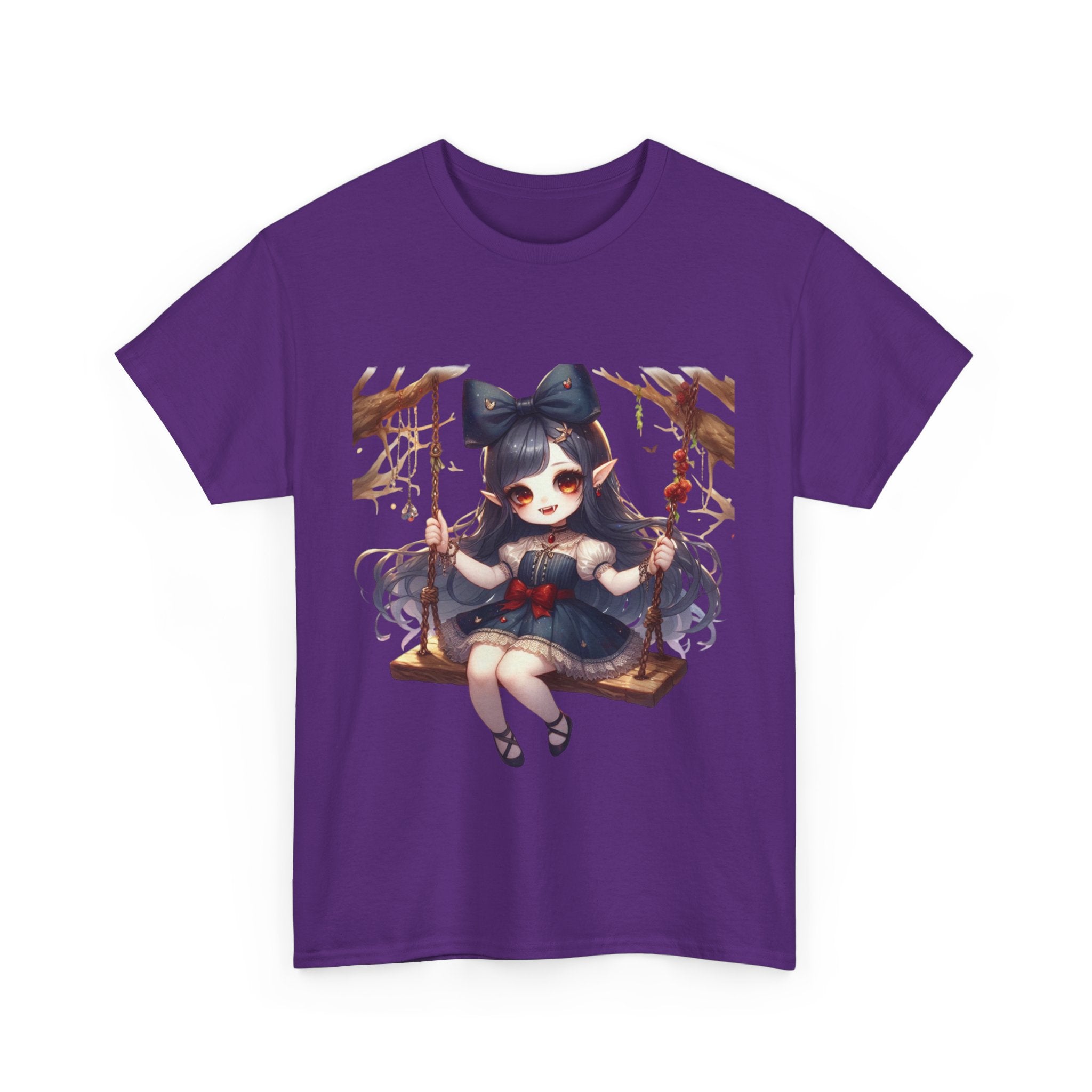 vampire girl on a swing horror Unisex Heavy Cotton Tee men women halloween #23