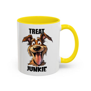 Funny Dog Lover Coffee Mug - Treat Junkie, Pet Gift, Animal Lover Cup, Dog Mom, Unique Mug for Dog Owners