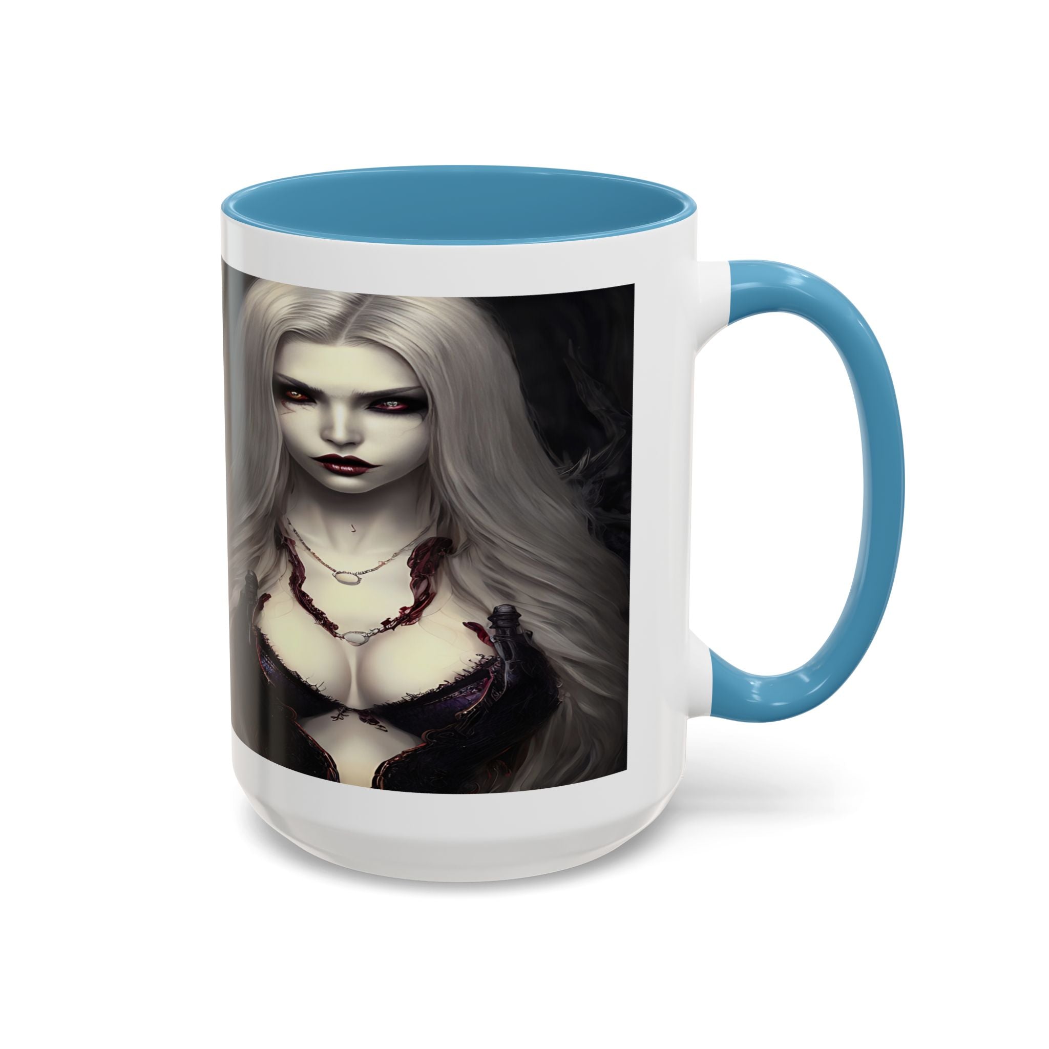 sexy busty woman vampire Gothic Fantasy Coffee Mug - 11oz & 15oz horror art