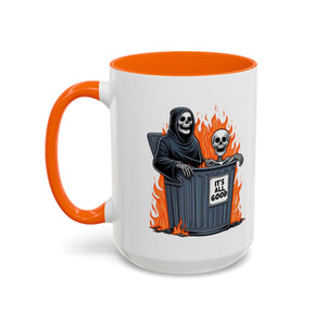 Funny Grim Reaper Coffee Mug - Perfect for Halloween, Gift for Friends, Quirky Kitchen Decor, Novelty Drinkware