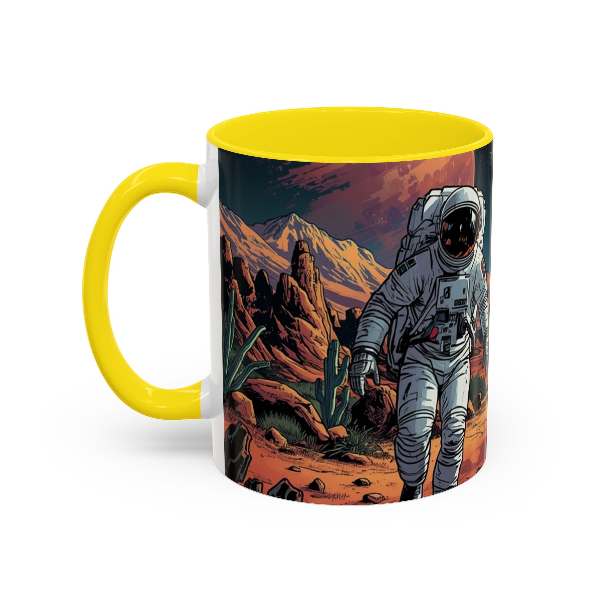 spacemen and aliens on planet Astronaut Adventure Coffee Mug - 11oz & 15oz