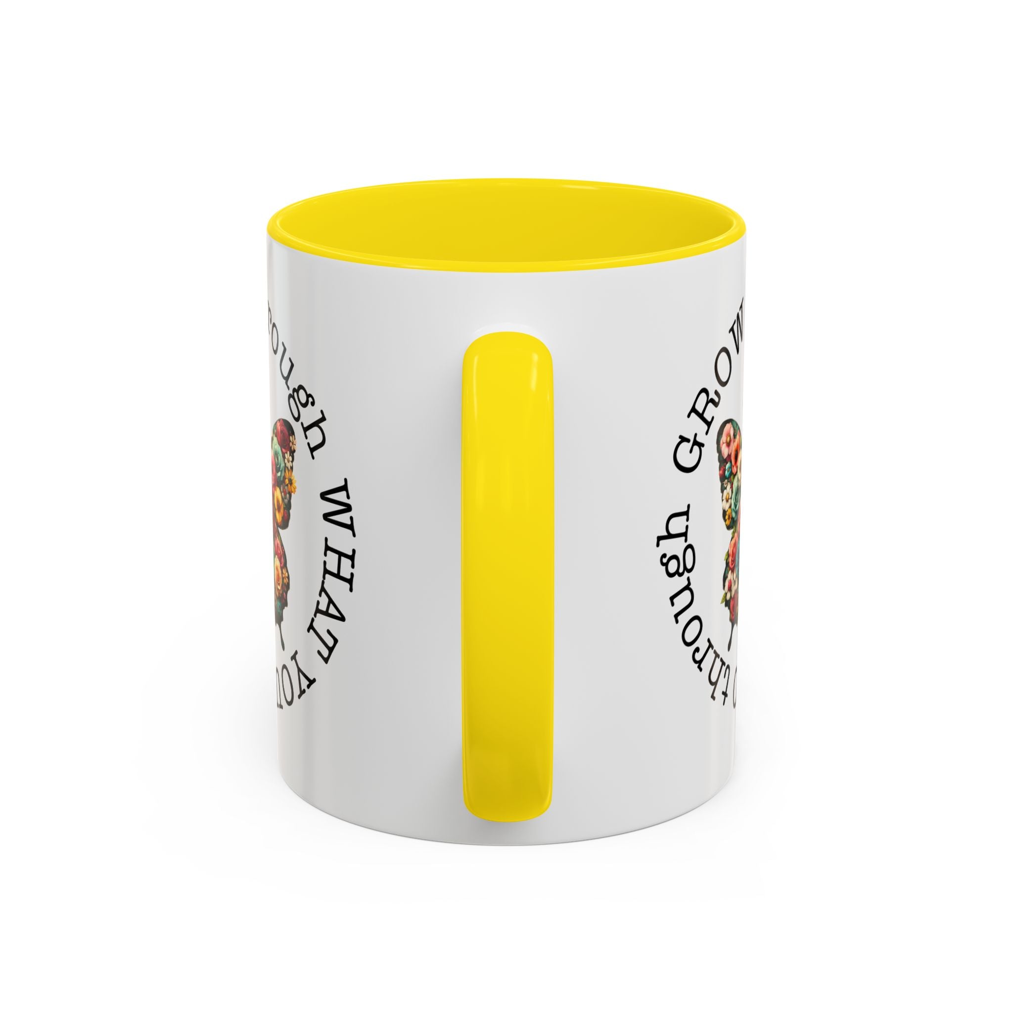 Inspirational Butterfly Coffee Mug  Grow Through What You Go Through positive vibe
