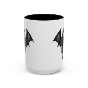 gothic vampire girl with wings horror art Accent Coffee Mug (11, 15oz) vamp14