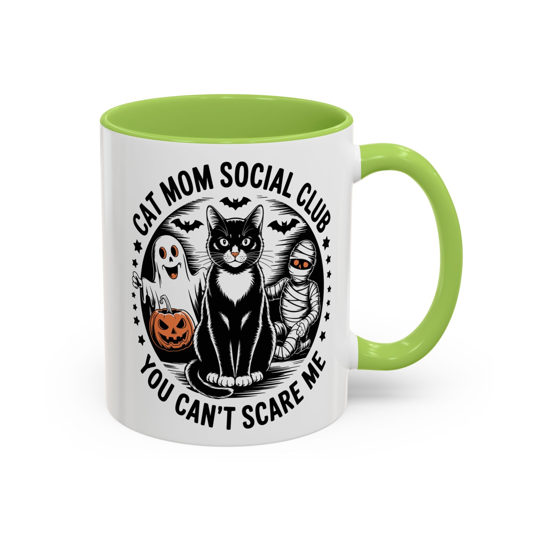 Halloween Cat Mom Coffee Mug - Spooky Social Club Design