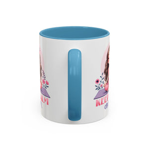 Relaxing Yoga Coffee Mug, Keep Calm and Om Mug, Inspirational Gift, Meditation Mug, Self-Care Coffee Cup, Yoga Lover's Gift