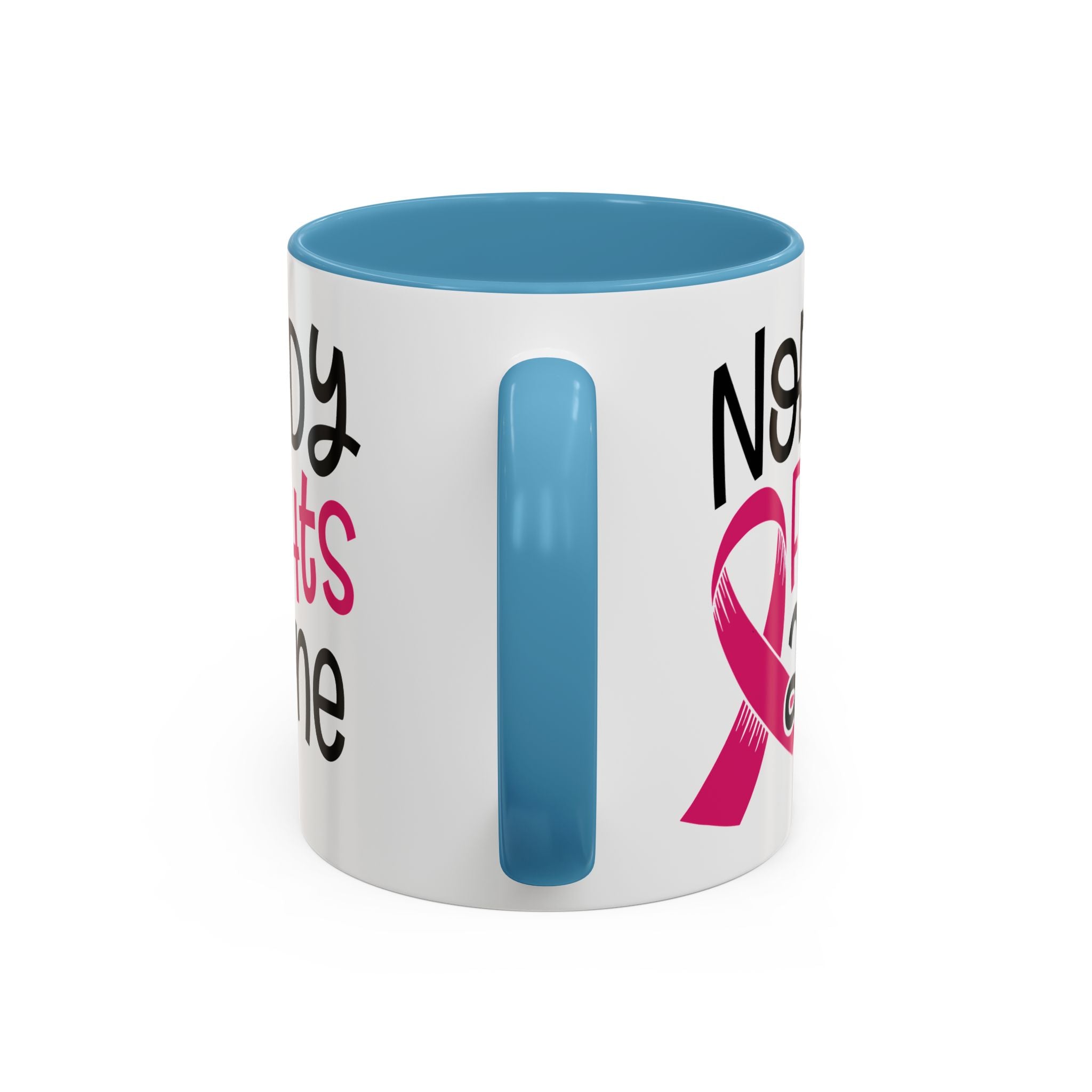 Inspirational Coffee Mug for Support - 'Nobody Fights Alone' | Breast Cancer Awareness Gift, Motivational Mug, Friendship Gift, Self-Care