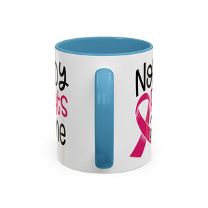 Inspirational Coffee Mug for Support - 'Nobody Fights Alone' | Breast Cancer Awareness Gift, Motivational Mug, Friendship Gift, Self-Care