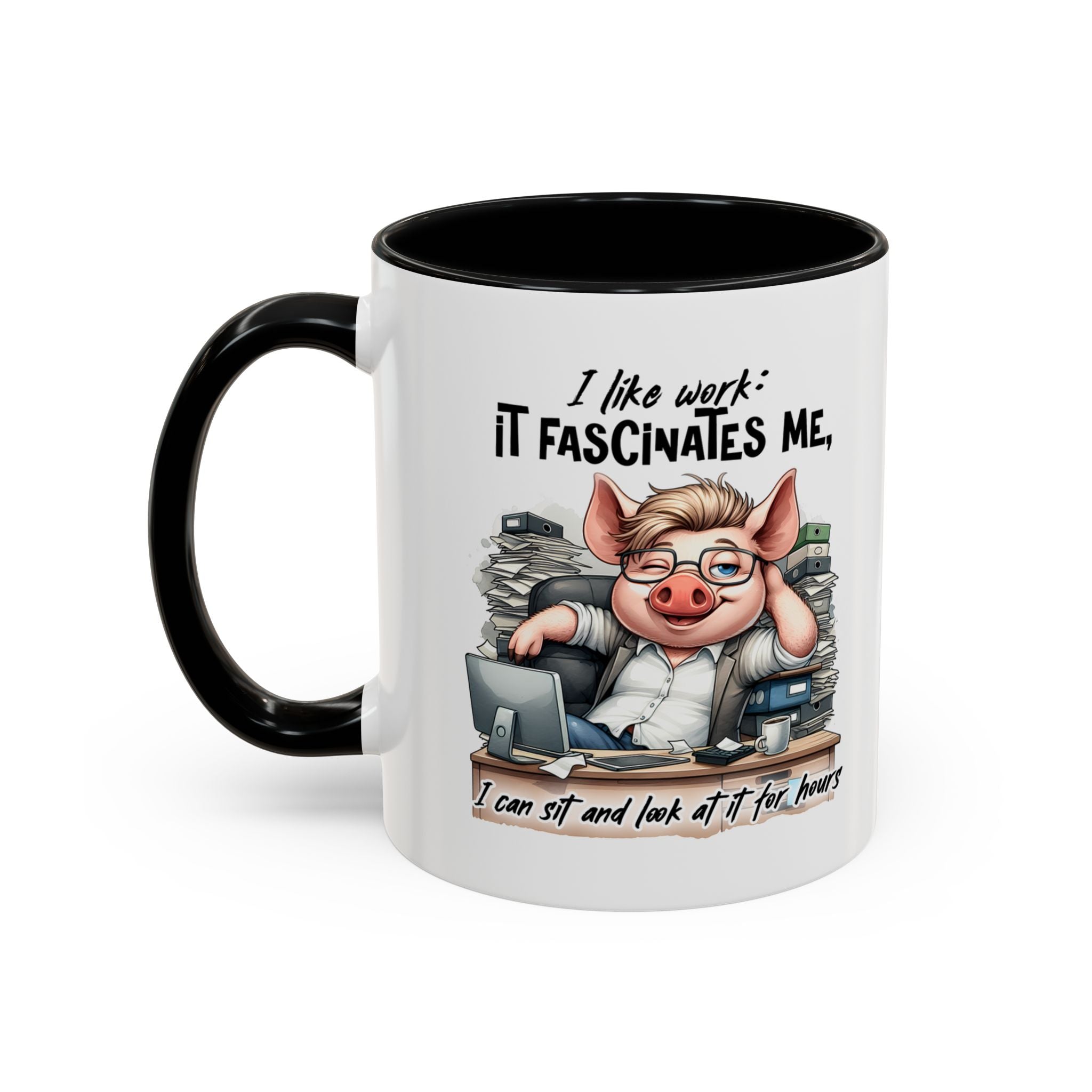 Whimsical Pig Coffee Mug, Funny Gift for Animal Lovers, Unique Office Mug, Cute Coffee Cup, Perfect for Birthdays, Holidays