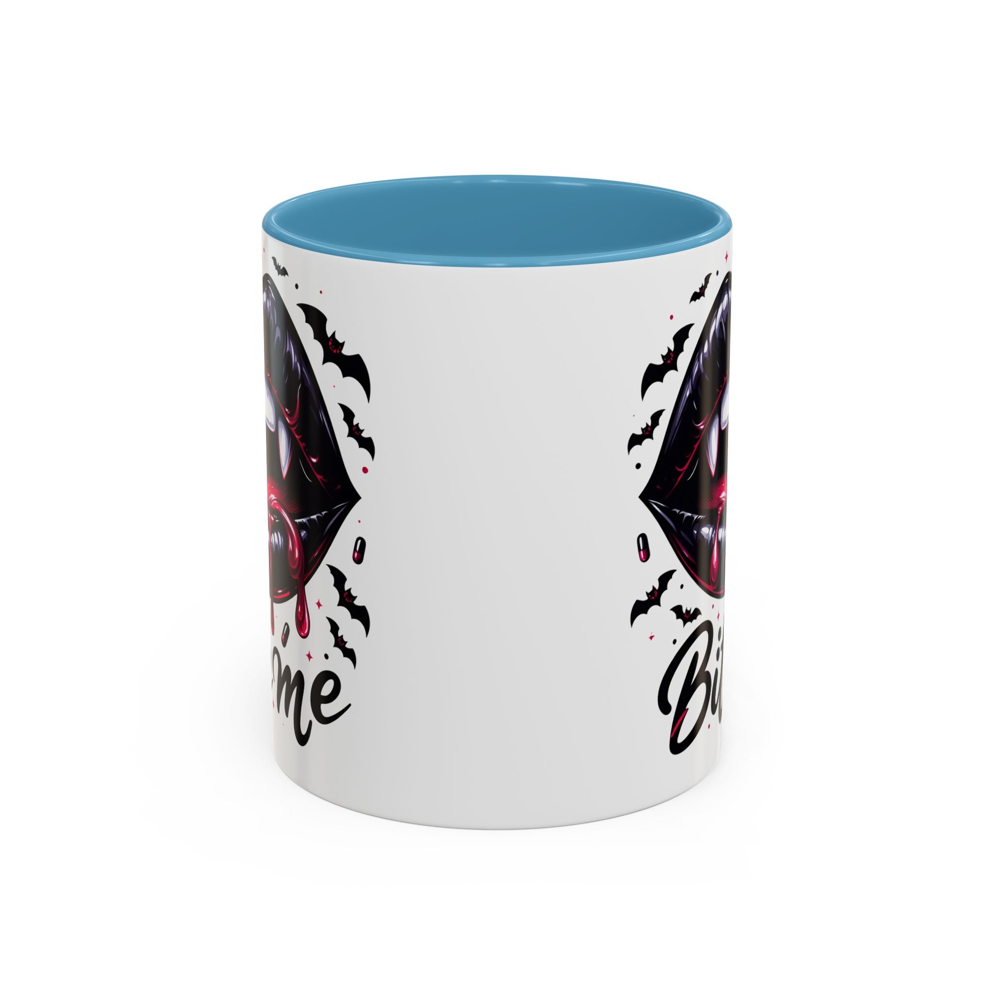 Vampire Themed Coffee Mug - "Bite Me"  halloween bats horror art cup