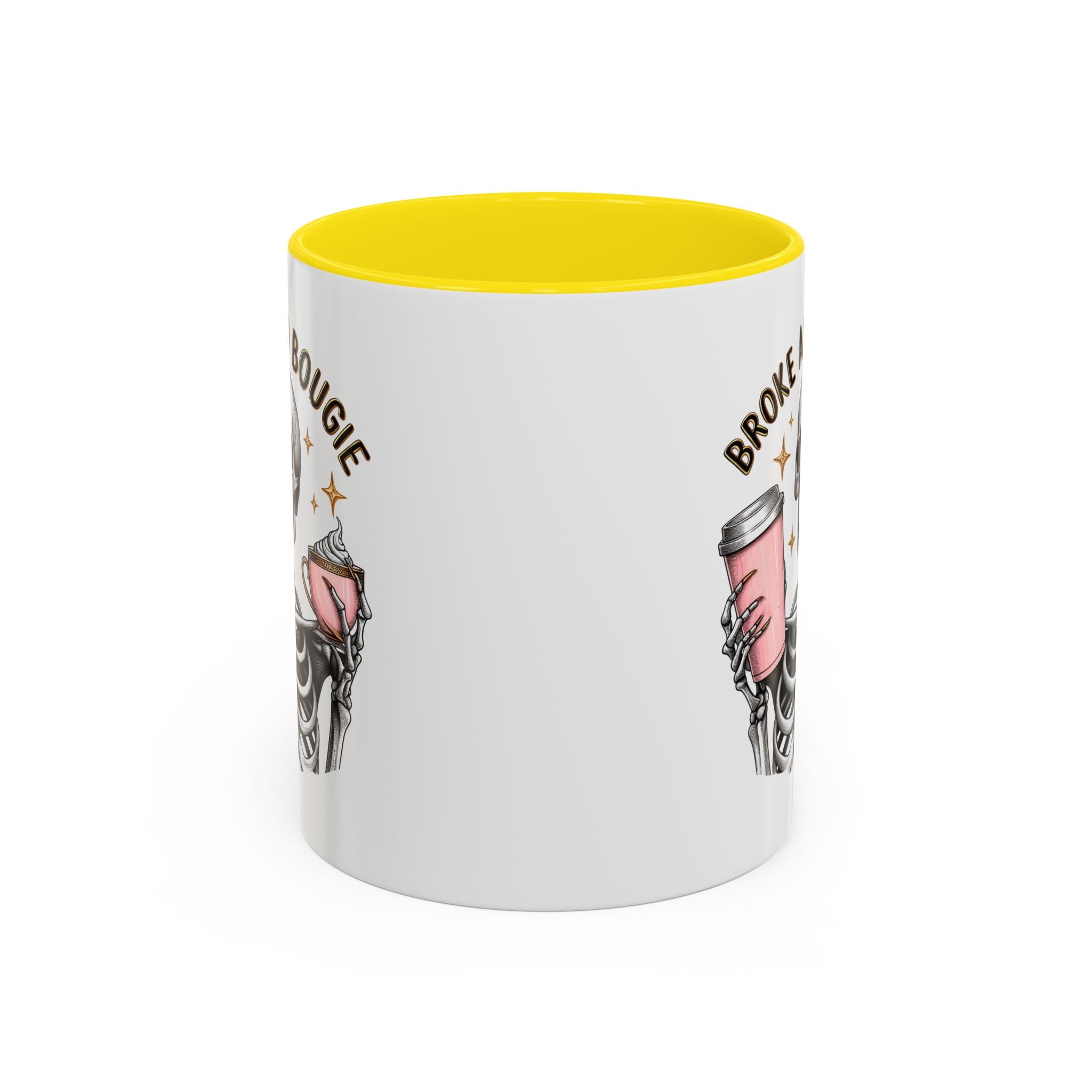 Broke and Bougie Coffee Mug, Skeleton Mug, Halloween Mug, Unique Gift for Coffee Lovers, Spooky Decor