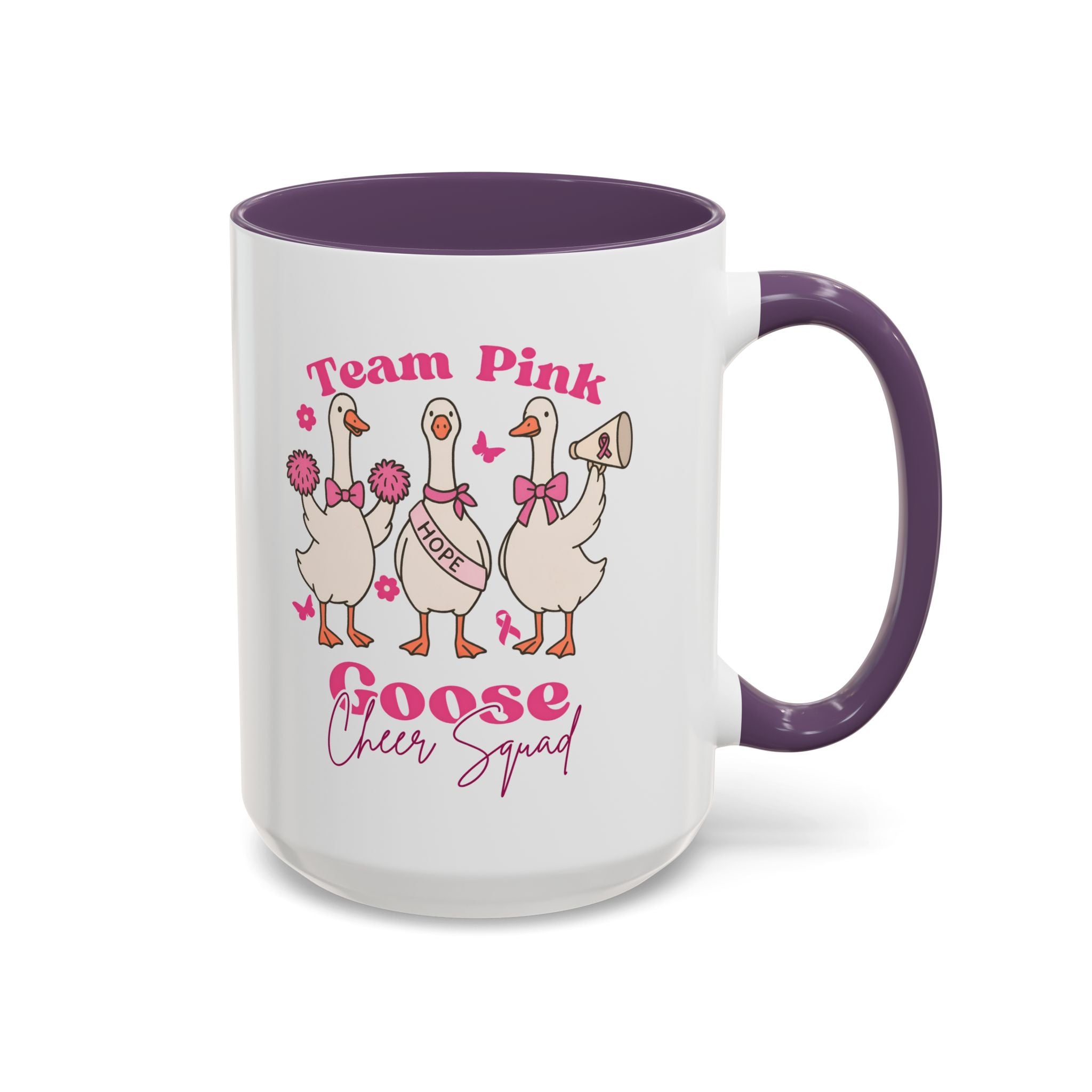 cancer awareness Team Pink Goose Cheer Squad Coffee Mug - Cute Animal Mug for Fun Gifts,   Home Decor/Office Use