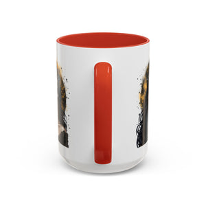Gothic Art Accent Mug - Artistic Skull & Lady Design, Unique Coffee Cup for Halloween, Gift for Her, Decorative Kitchenware, Dark Aesthetic