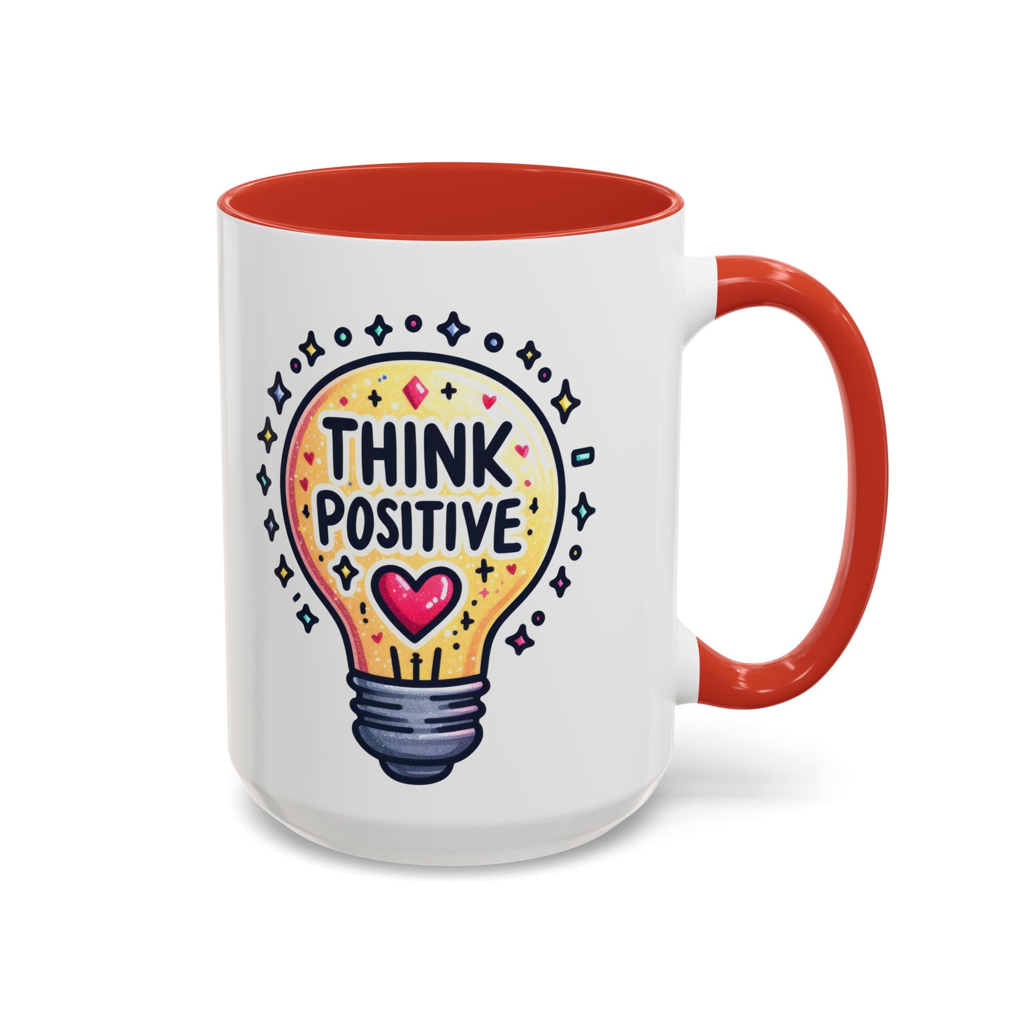 Think Positive Lightbulb Coffee Mug — Motivational Accent Mug (11/15 oz)
